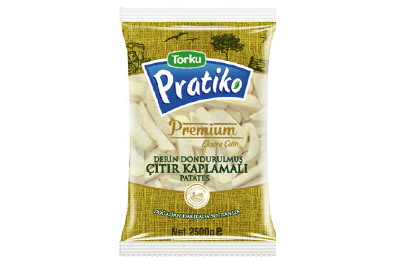 PRATİKO PREMIUM COATED POTATOES 2500 GR (9x18 HOME TYPE CUT)