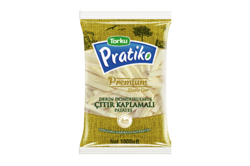 PRATIKO PREMIUM COATED POTATOES 1000 GR (9x9 CLASSIC CUT)